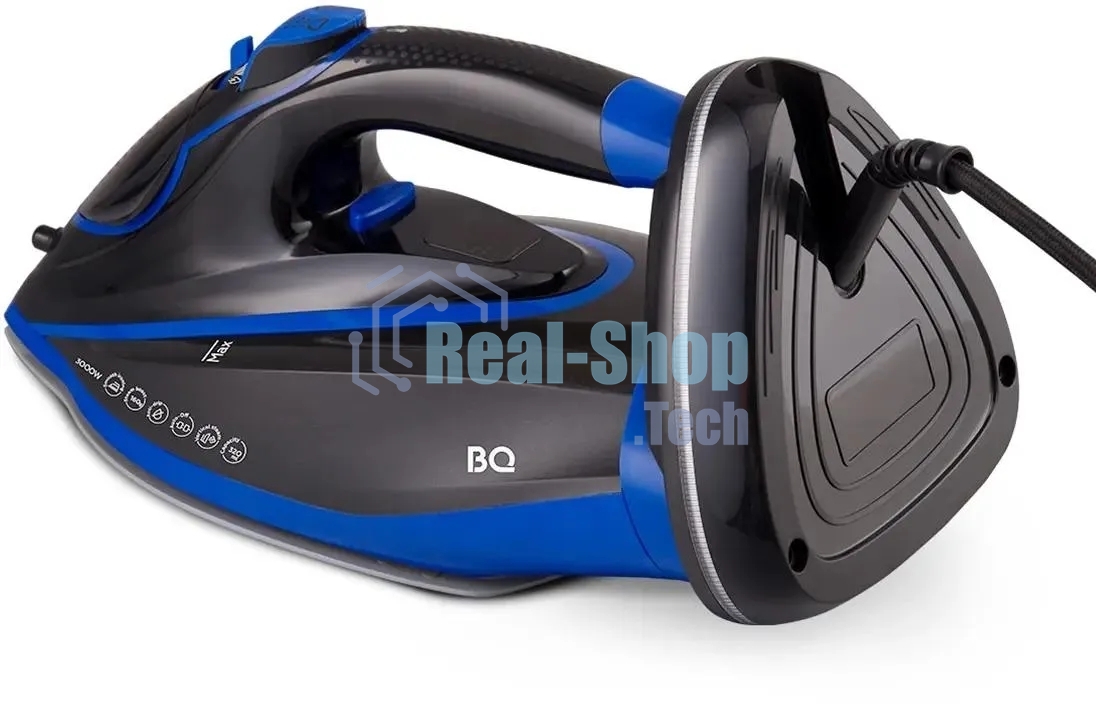 Утюг BQ SIC1003 черный/синий, 3000 Вт, 45 г/мин, 200 г/мин, 320 мл