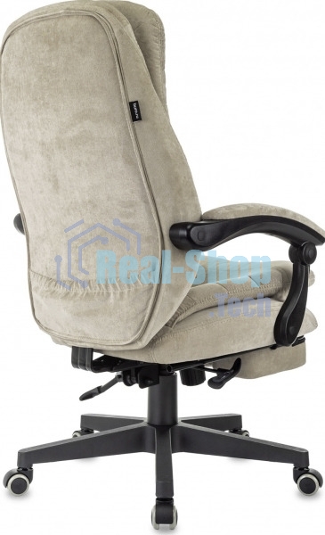 Кресло руководителя Бюрократ T-9950MSG-F Fabric песочный Light-21, крестов. пластик, подст. для ног
