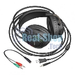 Проводные наушники Borofone BO105 Thunder черный, полноразмерные, RGB-подсветка