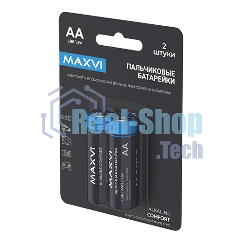 Щелочная батарейка Maxvi MBLR6CF2, COMFORT, AA, alkaline, 2 шт.