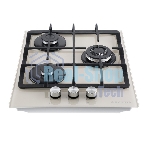 Газовая варочная панель Maunfeld EGHG.43.33CBG/G газ, ширина 45 см, 3 конфорки, WOK, чугунные решетки, газ-контроль, электроподжиг, бежевый