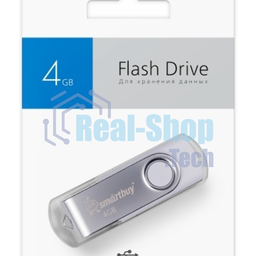 Флешка USB SmartBuy Twist White (SB004GB2TWW), 4GB, USB 2.0, R/W 15/5, белый