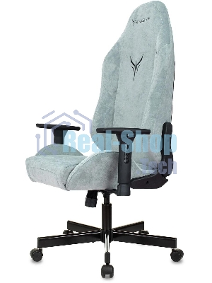Кресло игровое Бюрократ Knight N1 Fabric серо-голубой Light-28 с подголов. крестовина металл