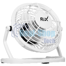Вентилятор Rix RDF-1500USB белый, настольный, 2.5 Вт, 1 скорость, 10 см