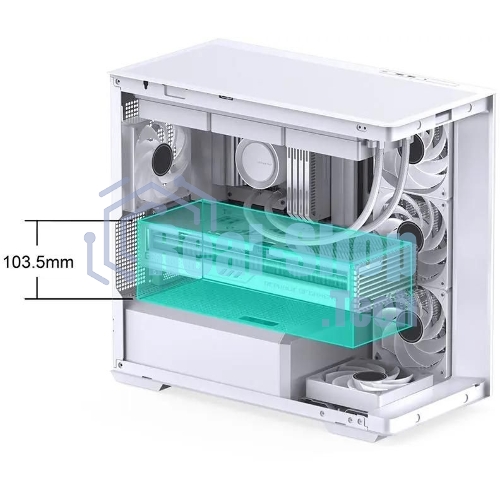 Корпус без блока питания JONSBO D300, Mini-Tower, TG, no fan, 2xUSB-A 3.2 + 1xUSB-C 3.2, mATX, mITX White