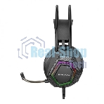 Проводные наушники Borofone BO105 Thunder черный, полноразмерные, RGB-подсветка