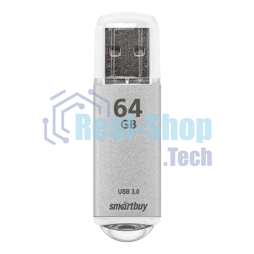 Флешка USB Smartbuy V-CUT SILVER (SB64GbVC-S3), 64Gb, USB 3.0, R/W 75/25, серебристый