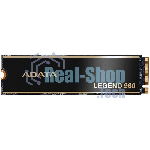 Накопитель SSD ADATA LEGEND 960, 1Tb, PCIe 4.0 x4, M.2 2280, NVMe, R/W 7400/6000, с радиатором