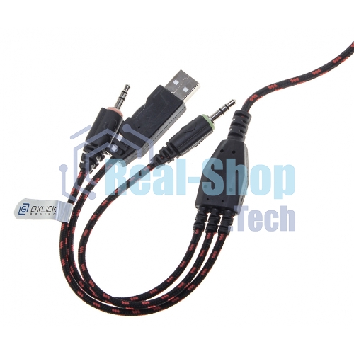 Гарнитура Oklick HS-L500G зелёный/чёрный, проводная, USB/3.5 мм