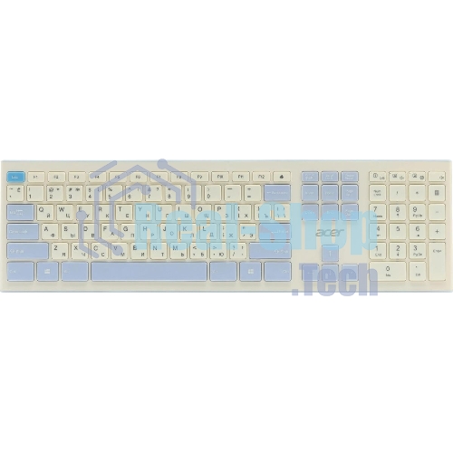 Комплект клавиатура + мышь Acer OCC205 беспроводной USB, 1200 dpi, белый/голубой