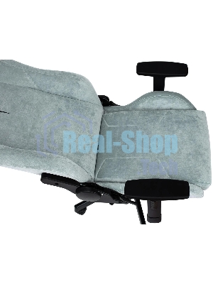 Кресло игровое Бюрократ Knight N1 Fabric серо-голубой Light-28 с подголов. крестовина металл