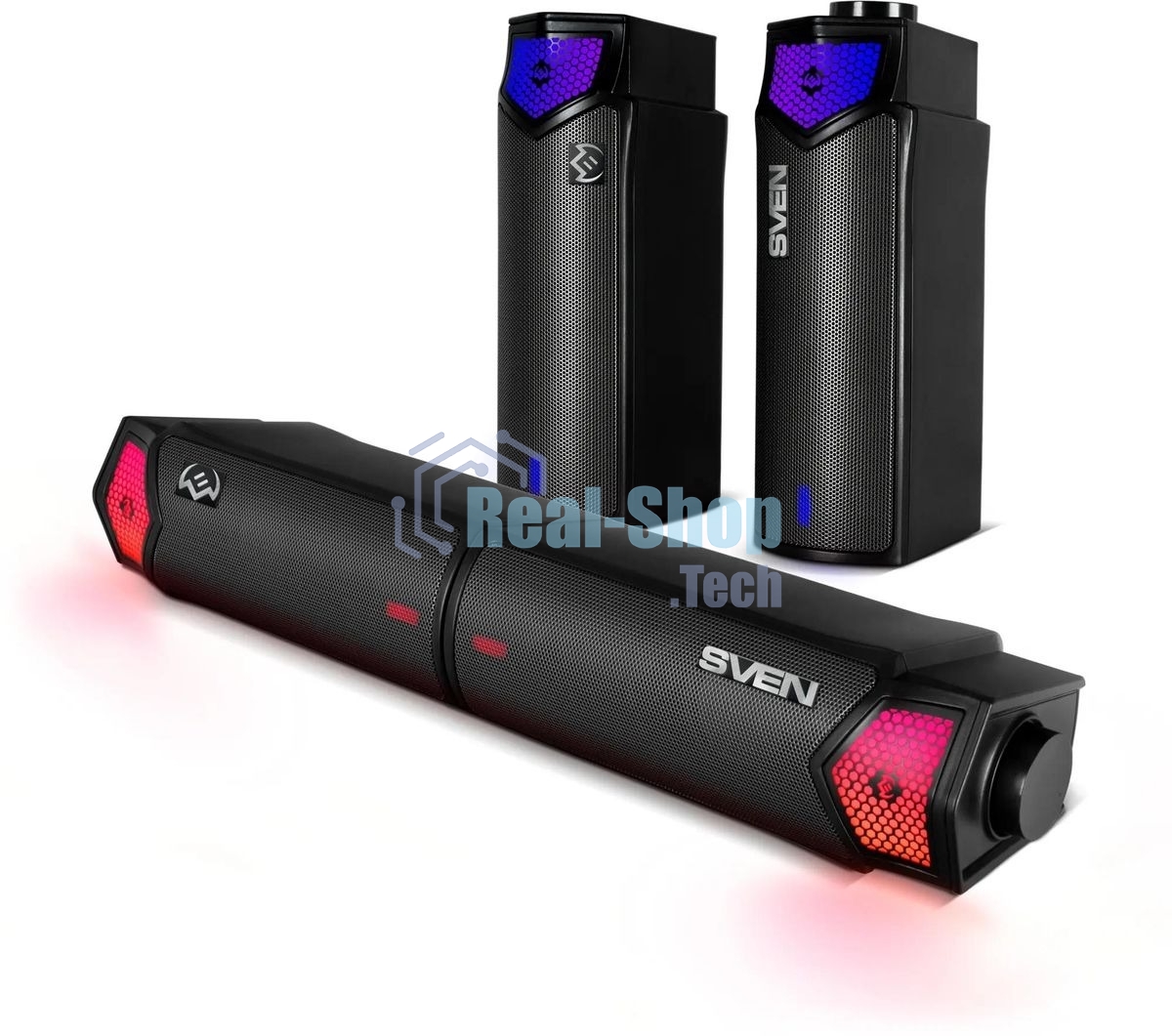 Саундбар мини SVEN SB-G1450, черный (10 Вт, питание USB, Bluetooth, подсветка)