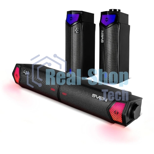 Саундбар мини SVEN SB-G1450, черный (10 Вт, питание USB, Bluetooth, подсветка)