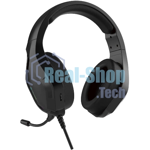 Гарнитура Oklick HS-L600G чёрный, проводная, USB, подсветка