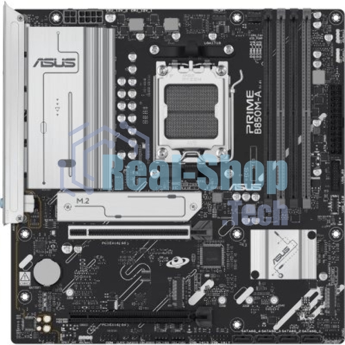 Материнская плата ASUS PRIME B850M-A-CSM, AM5, AMD B850, 4xDDR5, 4xSATA, 3xM.2, 1xPCIe 5.0 x16, 1xPCIe 4.0 x4, 2xDP, 1xHDMI, 1x2.5Gb LAN, 2xUSB-A 10Gbps, 2xUSB-A 5Gbps, 4xUSB-A 2.0, 3x3.5 мм, 7.1, mATX