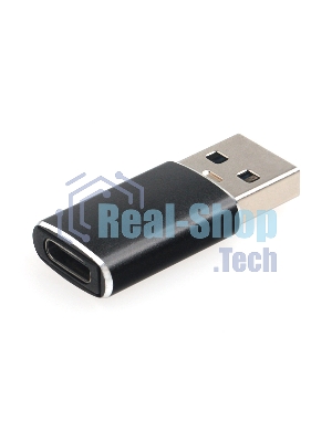 Переходник USB3.1 Cablexpert A-USB3.1-AMCF, AM/Type-C(F), 5 Гбит/с, QC3.0, метал.корпус, Pro, черный, пакет