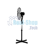 Вентилятор Rix RSF-4000B чёрный, напольный, 45 Вт, 3 скорости, 40 см