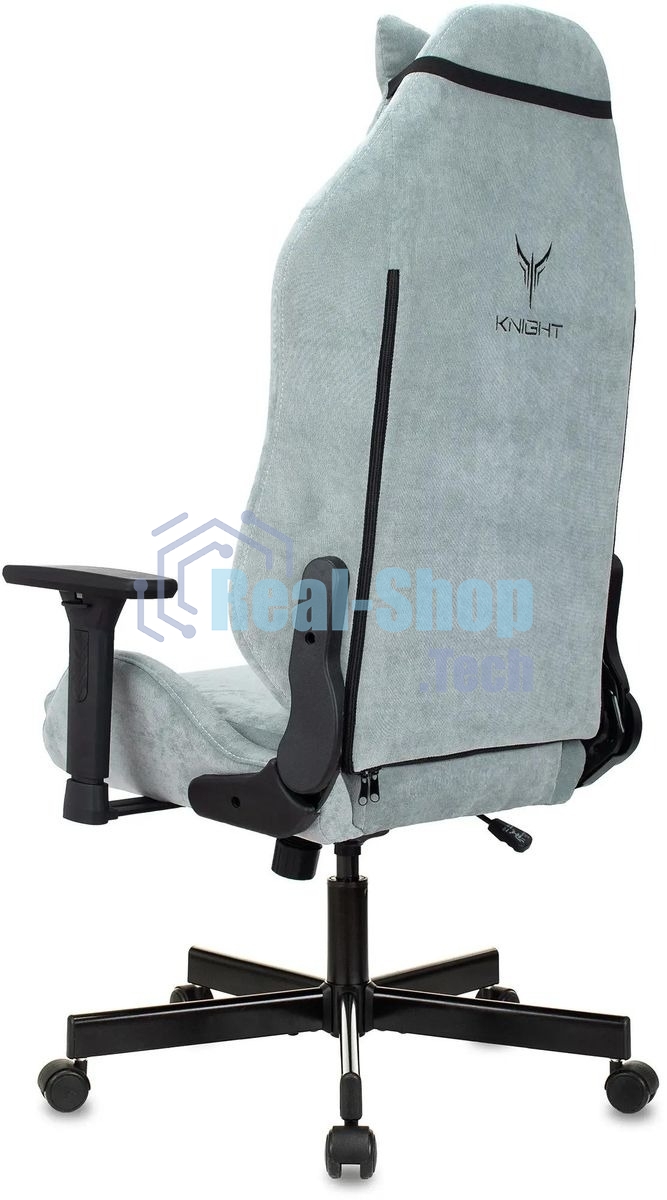 Кресло игровое Бюрократ Knight N1 Fabric серо-голубой Light-28 с подголов. крестовина металл