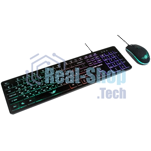 Комплект клавиатура+мышь Dialog Gan-Kata KMGK-1707U проводной, USB, 1600 DPI, чёрный
