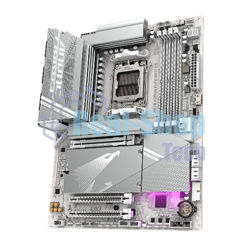 Материнская плата Gigabyte X870 AORUS ELITE WIFI7 ICE, AM5, AMD X870, 4xDDR5, 4xSATA, 4xM.2, 1xPCI-E 5.0 x16, 1xPCI-E 4.0 x4, 1xPCI-E 3.0 x2, 1xHDMI, 1x 2.5Gb LAN, 2xUSB-C 4.0, 2xUSB 3.2 Gen 2, 4xUSB 3.2 Gen 1, 4xUSB 2.0, 2x3.5 мм, 7.1, ATX