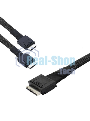 Кабель Amphenol RML80-0249/RML42-0249 Cable OcuLink SFF8611 8i to 2x SFF8611 4i, length= 80 см, OEM