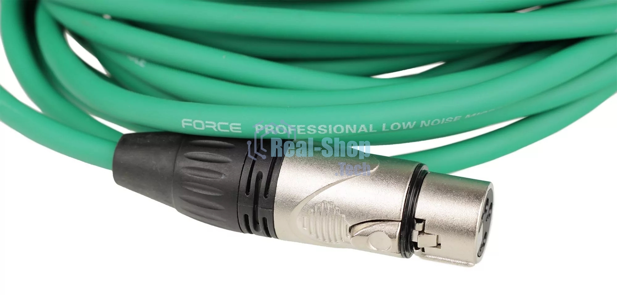 Микрофонный кабель FORCE FMC-05/10 GR XLR (F)- XLR(M), разъемы с никелевым корпусом и посеребренными контактами, 10 м, цвет зелёный