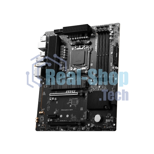 Материнская плата MSI PRO B650-S WIFI, AM5, AMD B650, 4xDDR5, 4xSATA, 2xM.2, 1xPCI-E 4.0 x16, 1xPCI-E 4.0 x4, 1xHDMI, 1xDP, 1x2.5Gb LAN, 3xUSB 3.2 Gen 1, 3xUSB 3.2 Gen 2, 6x3.5 мм, 7.1, Standard-ATX