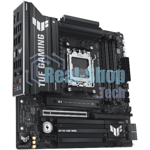 Материнская плата ASUS TUF GAMING B850M-PLUS WIFI, AM5, AMD B850, 4xDDR5, 4xSATA, 3xM.2, 1xPCIe 4.0 x16, 1xHDMI, 1xDP, 1x 2.5Gb LAN, 1xUSB-C 20Gbps, 3xUSB-A 10Gbps, 4xUSB-A 5Gbps, 4xUSB-A 2.0, 7.1, micro-ATX
