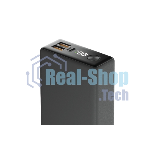 Портативный аккумулятор OLMIO QX-20, 20000mAh, 22.5W, QuickCharge3.0/PowerDelivery, LCD, графитовый