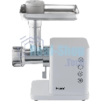Мясорубка электрическая Haier HG-700 белый, 1900 Вт, 3.0 кг/мин, реверс, защита от перегрузки, металлический лоток, насадки - 5