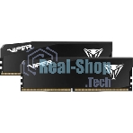 Оперативная память Patriot Viper Elite 5 Ultra, DDR5, 64GB (2x32GB), 6000 MHz, CL28, с радиатором, чёрный