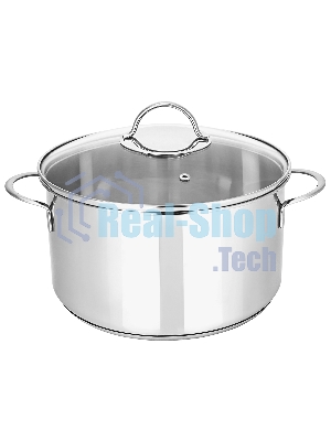Кастрюля из нержавеющей стали APPETITE SH05273 pretty 2,7 л, стеклянная крышка с ободком и пароотводом, диаметр 18 см.