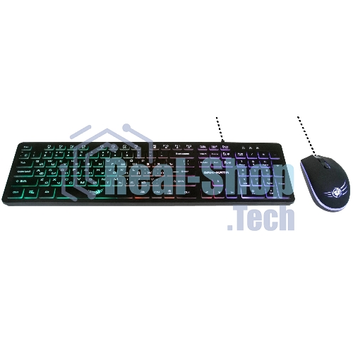 Комплект клавиатура+мышь Dialog Gan-Kata KMGK-1707U проводной, USB, 1600 DPI, чёрный