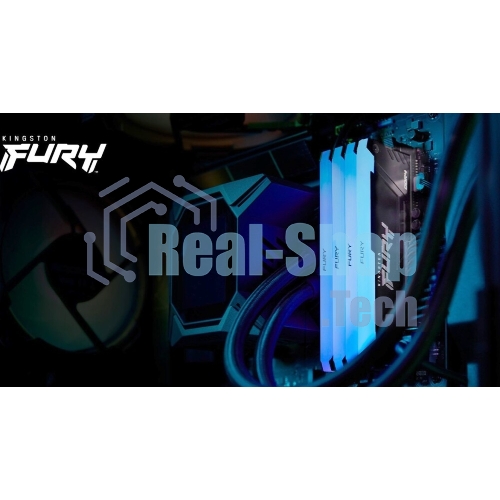 Оперативная память Kingston Fury Beast, DDR4, 16GB (2x8GB), 3600MHz, CL17, DIMM, с радиаторами, RGB, черный
