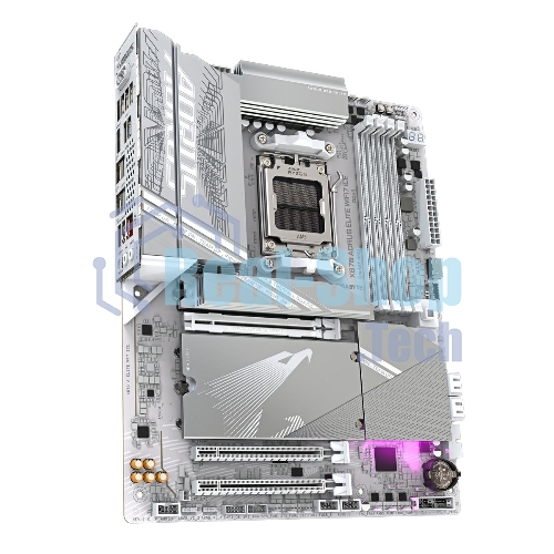 Материнская плата Gigabyte X870 AORUS ELITE WIFI7 ICE, AM5, AMD X870, 4xDDR5, 4xSATA, 4xM.2, 1xPCI-E 5.0 x16, 1xPCI-E 4.0 x4, 1xPCI-E 3.0 x2, 1xHDMI, 1x 2.5Gb LAN, 2xUSB-C 4.0, 2xUSB 3.2 Gen 2, 4xUSB 3.2 Gen 1, 4xUSB 2.0, 2x3.5 мм, 7.1, ATX