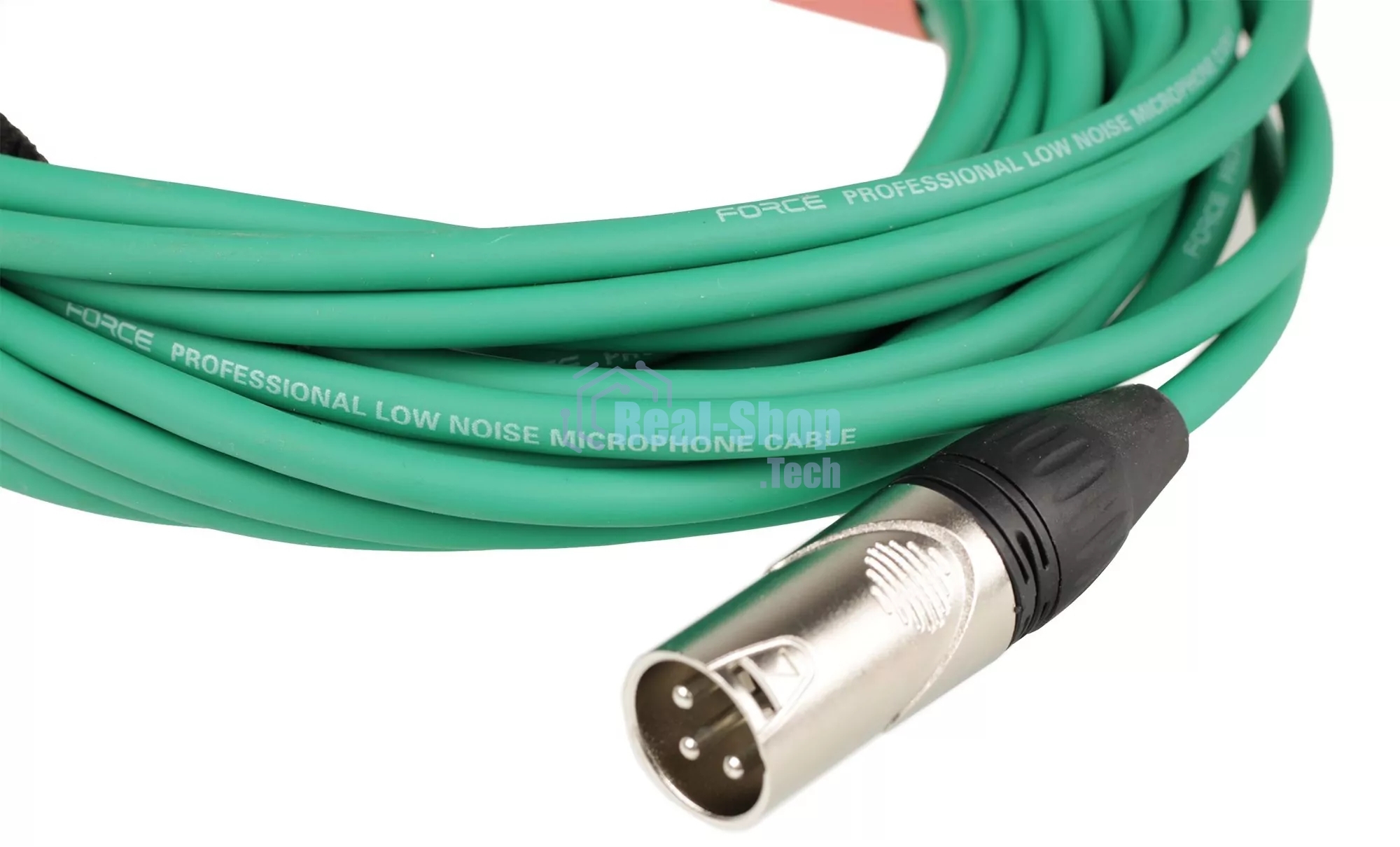 Микрофонный кабель FORCE FMC-05/10 GR XLR (F)- XLR(M), разъемы с никелевым корпусом и посеребренными контактами, 10 м, цвет зелёный