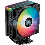 Кулер для процессора DEEPCOOL AG400 BK ARGb V2 черный 120мм алюминий+медь 2100rpm 31.6db 4-pin 220W 154мм