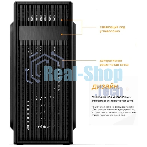 Компьютерный корпус Zalman ZM-T6 черный без БП ATX 1xUSB 2.0 1xUSB 3.0 audio bott PSU