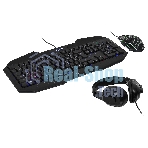 Комплект клавиатура+мышь Oklick HS-HKM100G проводной, USB, 2400 DPI, чёрный