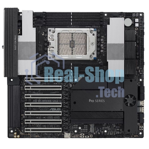 Материнская плата ASUS Pro WS WRX90E-SAGE SE, sTR5, AMD WRX90, 8xDDR5, 4xSATA, 4xM.2, 6xPCI-E 5.0 x16, 1xPCI-E 5.0 x8, 1xVGA, 2xMiniDP, 3x 10Gb LAN, 6xUSB-A 3.2 Gen 2, 1xUSB-A 2.0, 2xUSB-C USB4, 2x3.5 мм, 5.1, SSI EEB