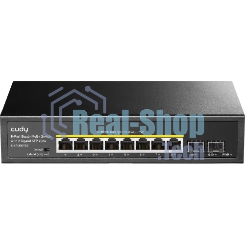 Коммутатор Cudy GS1008PS2 (L2) 8x1 Гбит/с 2SFP 8PoE+ 120W неуправляемый