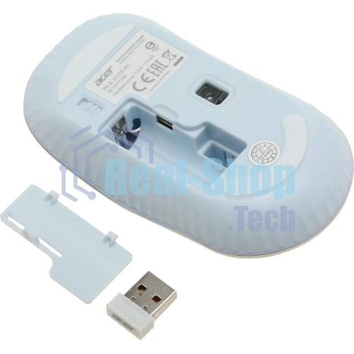 Комплект клавиатура + мышь Acer OCC205 беспроводной USB, 1200 dpi, белый/голубой