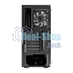 Компьютерный корпус Miditower ExeGate EVO-9211 (ATX, без БП, с окном, 2хUSB+1хUSB 3.0, HD аудио, черный, 1 вент. с RGb подсветкой)