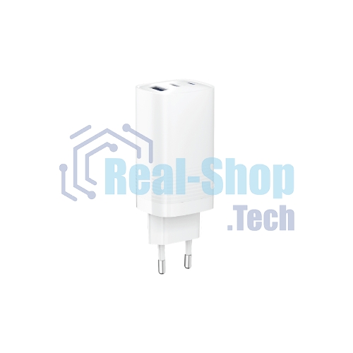 Сетевое зарядное устройство OLMIO 2Type-C/USB, 65W, 6A, QuickCharge3.0, PowerDelivery3.0, GAN