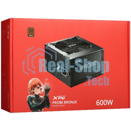 Блок питания ADATA XPG PROBE600B-BKCEU, 600Вт, 80 PLUS Bronze, 120мм, черный