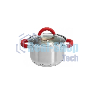 Кастрюля WEBBER BE-340/2 2,2 л, 16 см, нержавеющая сталь, индукция, со стеклянной крышкой
