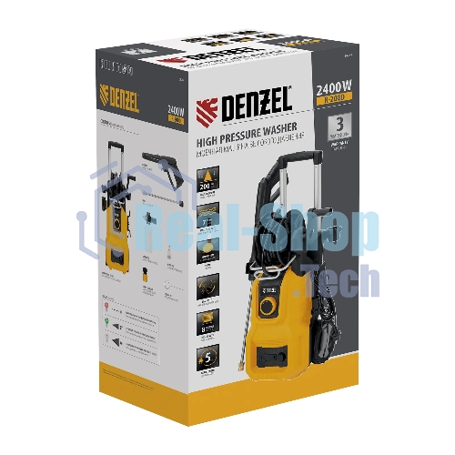 Мойка высокого давления Denzel R-200D, 2400 Вт, 200 бар, 420 л/ч, с барабаном