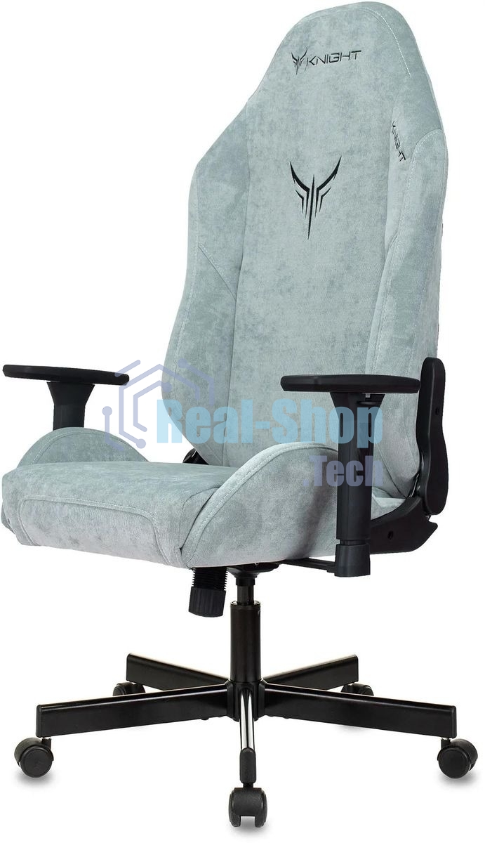 Кресло игровое Бюрократ Knight N1 Fabric серо-голубой Light-28 с подголов. крестовина металл