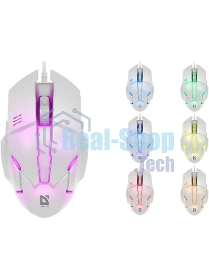 Мышь проводная Defender Host MB-982 белый, 1000 dpi, USB, кнопки - 3