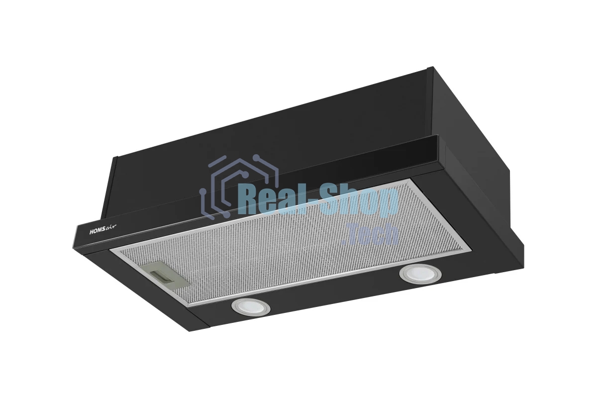 Вытяжка телескопическая HOMSair Flat 60 Glass черный, 60 см, 520 куб. м/ч, 45 дБ